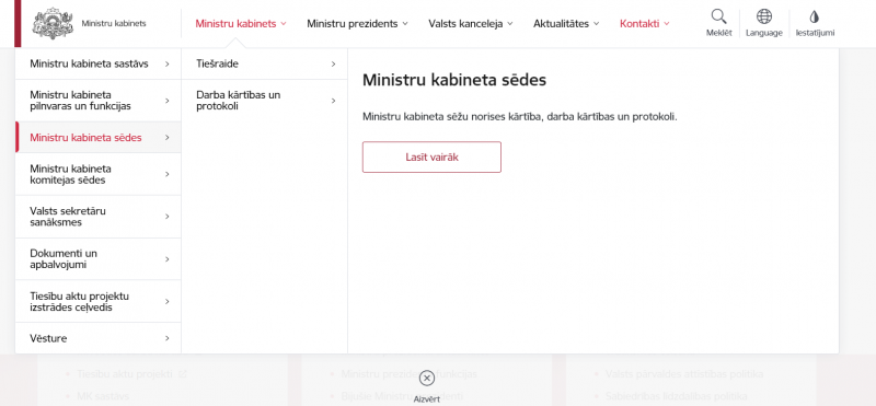 Navigācija mājaslapā