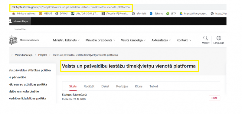 Mājaslapas satura nosaukums un saite