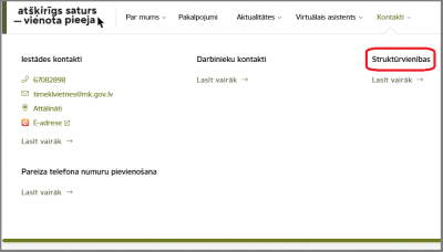 Kontaktu kārtošana vietnē