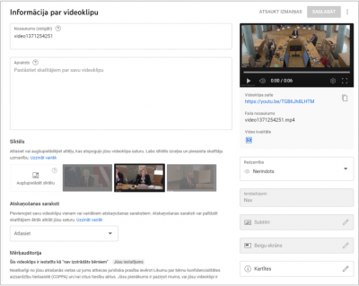 YouTube video pievienošana