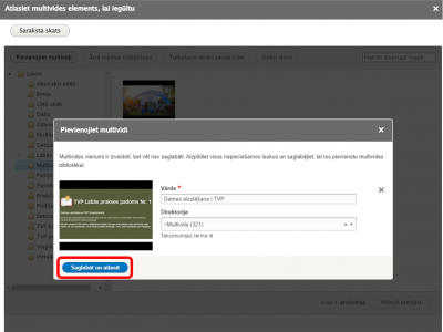 YouTube video pievienošana TVP tīmekļvietnei