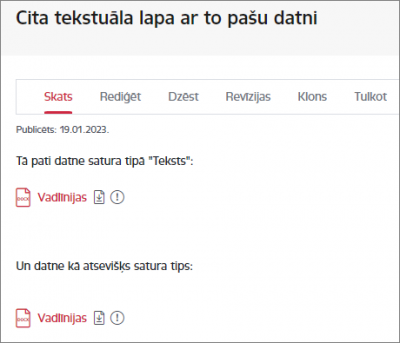 Datnes maiņas piemērs
