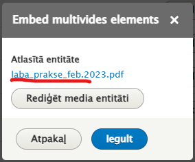 Datnes dzēšanas soļi - piemērs