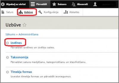 Vietnes struktūras kārtošana - piemērs