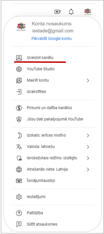 YouTube konts