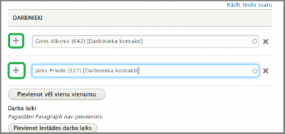 Kontaktu kārtošana vietnē