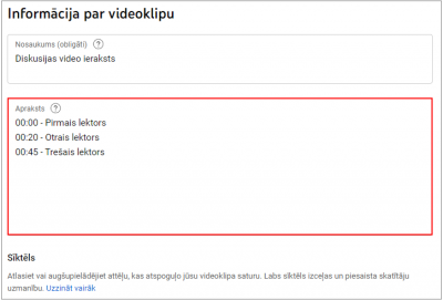 YouTube iespējas