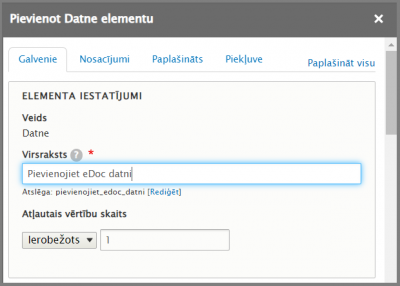 eDoc datnes pievienošana webformai - pamācība