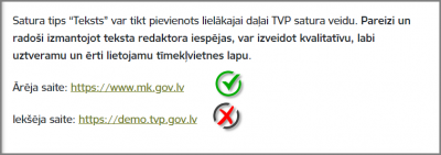 Ārējās saites iestatījumu pievienošana