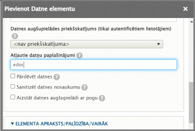 eDoc datnes pievienošana webformai - pamācība