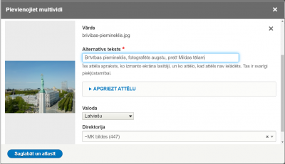 Attēlu apstrāde un resursi - piemērs