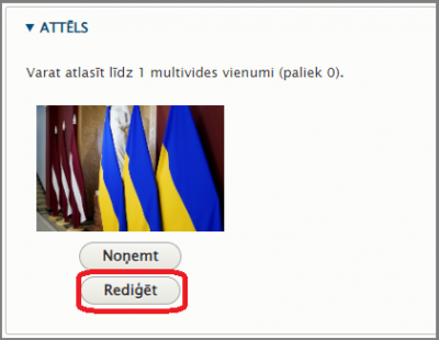 Attēla rediģēšana administrācijas vidē