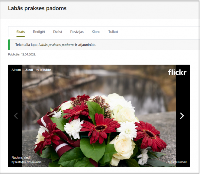 Flickr pievienošana TVP vietnei