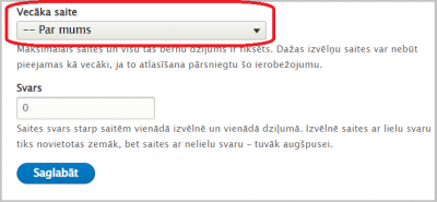 Vietnes struktūras kārtošana - piemērs