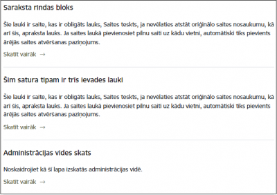 Saraksta rindas ar tekstu piemērs