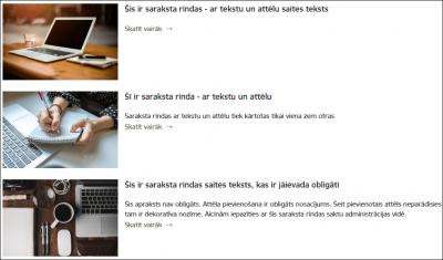 Saraksta rindas ar tekstu un attēlu piemērs