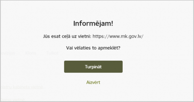 Ārējās saites atvēršanas paziņojums