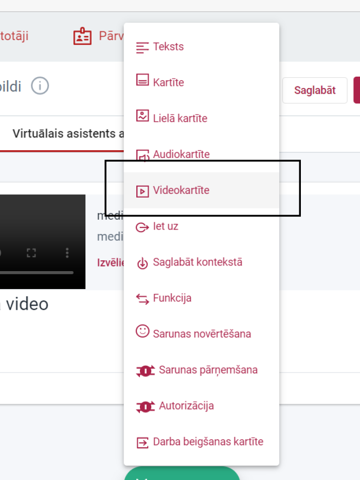 Video pievienošana