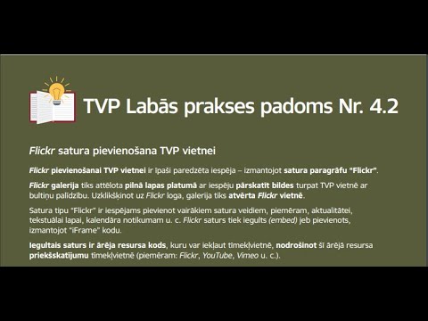 Flickr satura pievienošana TVP tīmekļvietnei